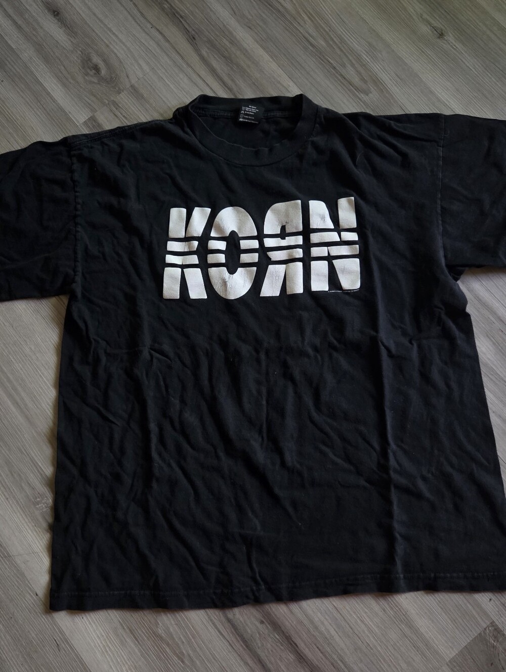 Vintage 90s KORN Adidas T Shirt Band Nu Metal Giant Tag Men's XL Rare Logo